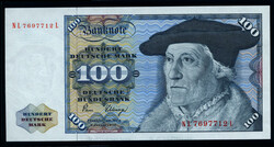 100 DM 2. Januar 1980, Banknote in kassenfrischer Erhaltung.&nbsp;